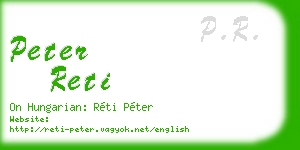peter reti business card